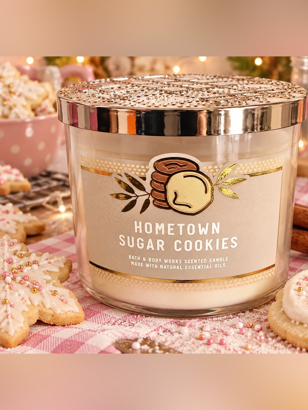 Bath & Body Works Hometown Sugar Cookies 3-Wick Candle 14.5 oz Rare